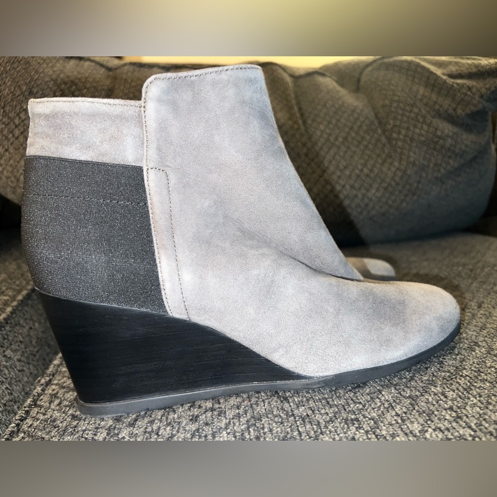 Geox Grey Wedge Heel Bootie